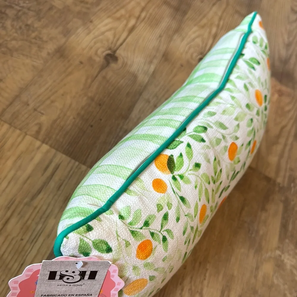 NWT Brisa & Home World Traveler Collection Peaches Pillow Cotton 9”x19”